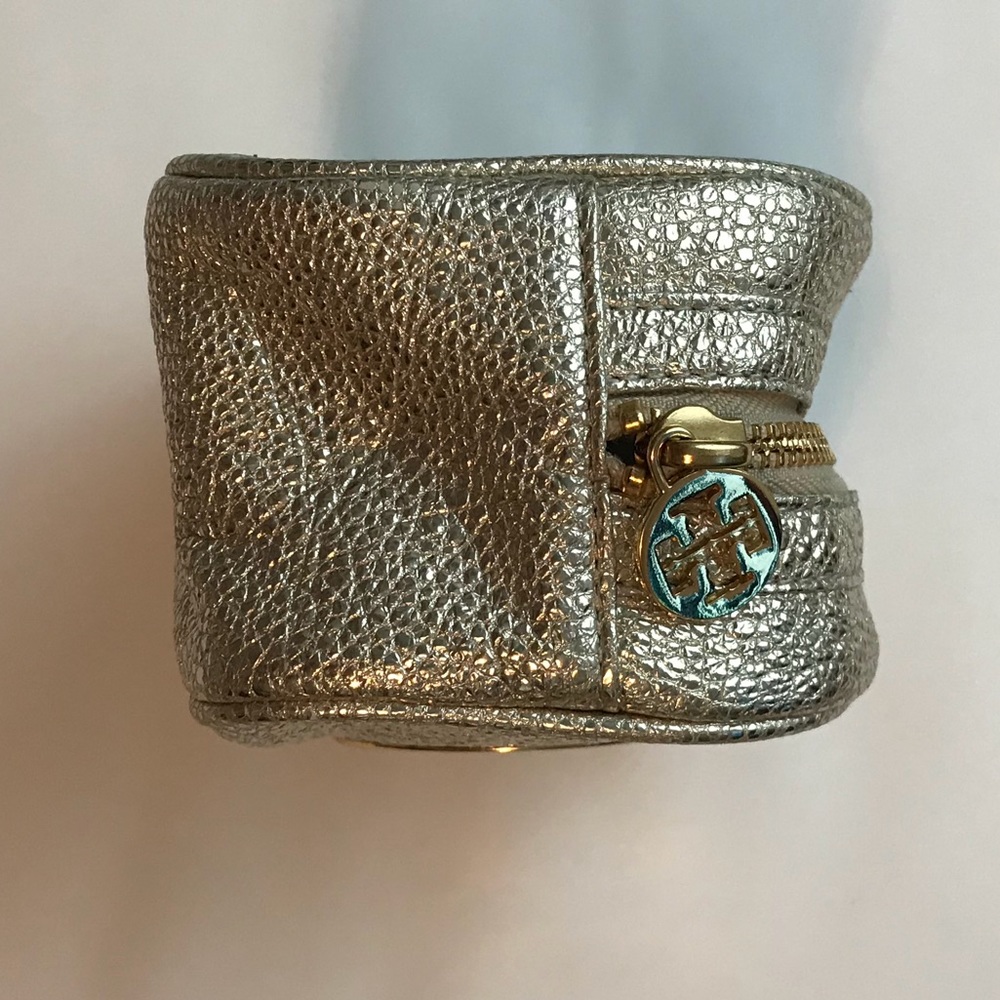 Tory Burch Gold Metallic Reva Women's Cosmetics/Jewelry Bag - Picture 5 of 7